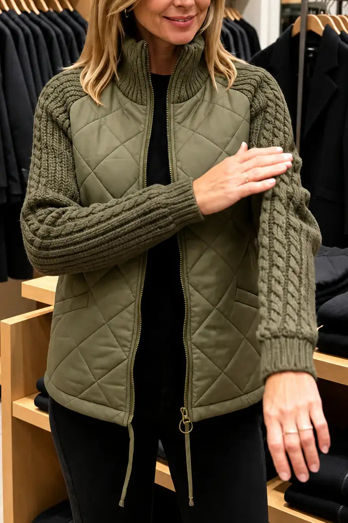 Perpetua | Chaqueta Acolchada con Paneles de Punto