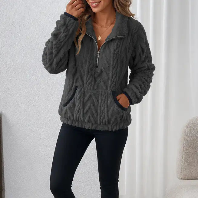 Consuelo | Sudadera Polar con Media Cremallera