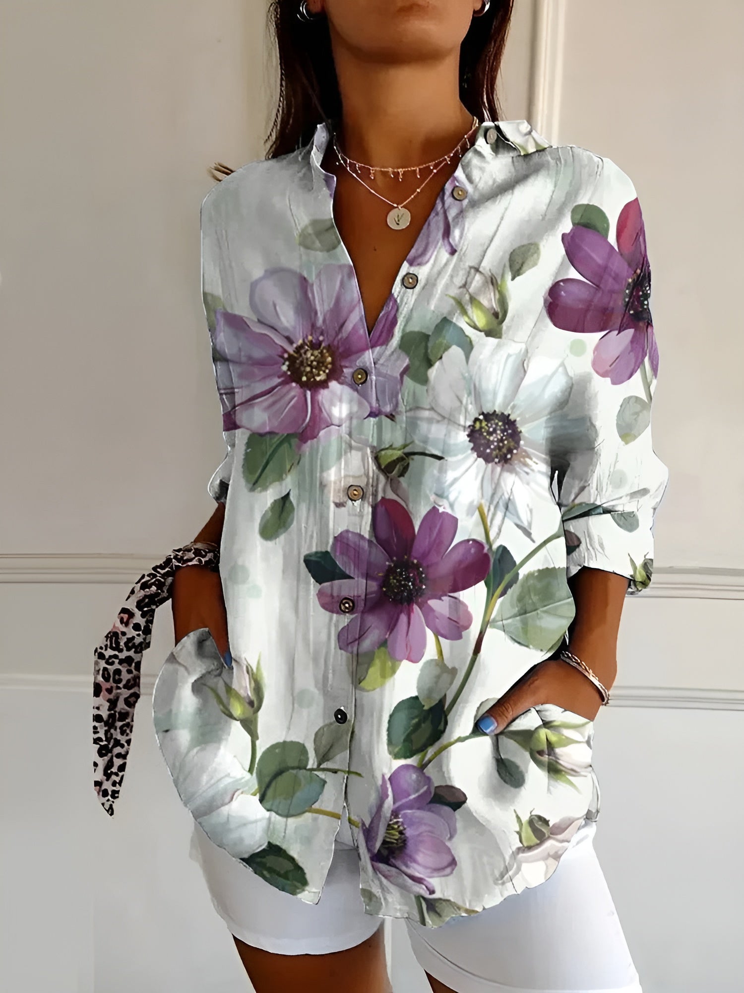BLUSA FLORAL DE ALGODÓN