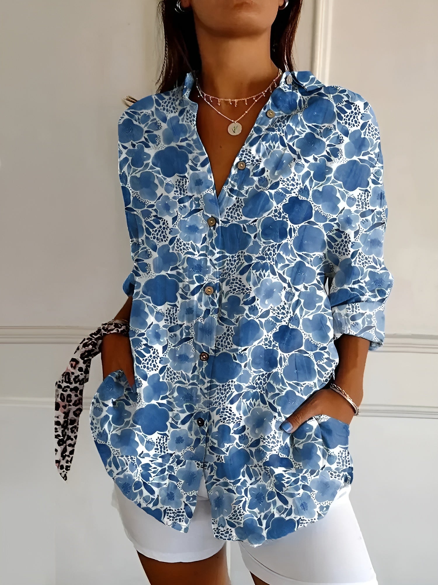 BLUSA FLORAL DE ALGODÓN