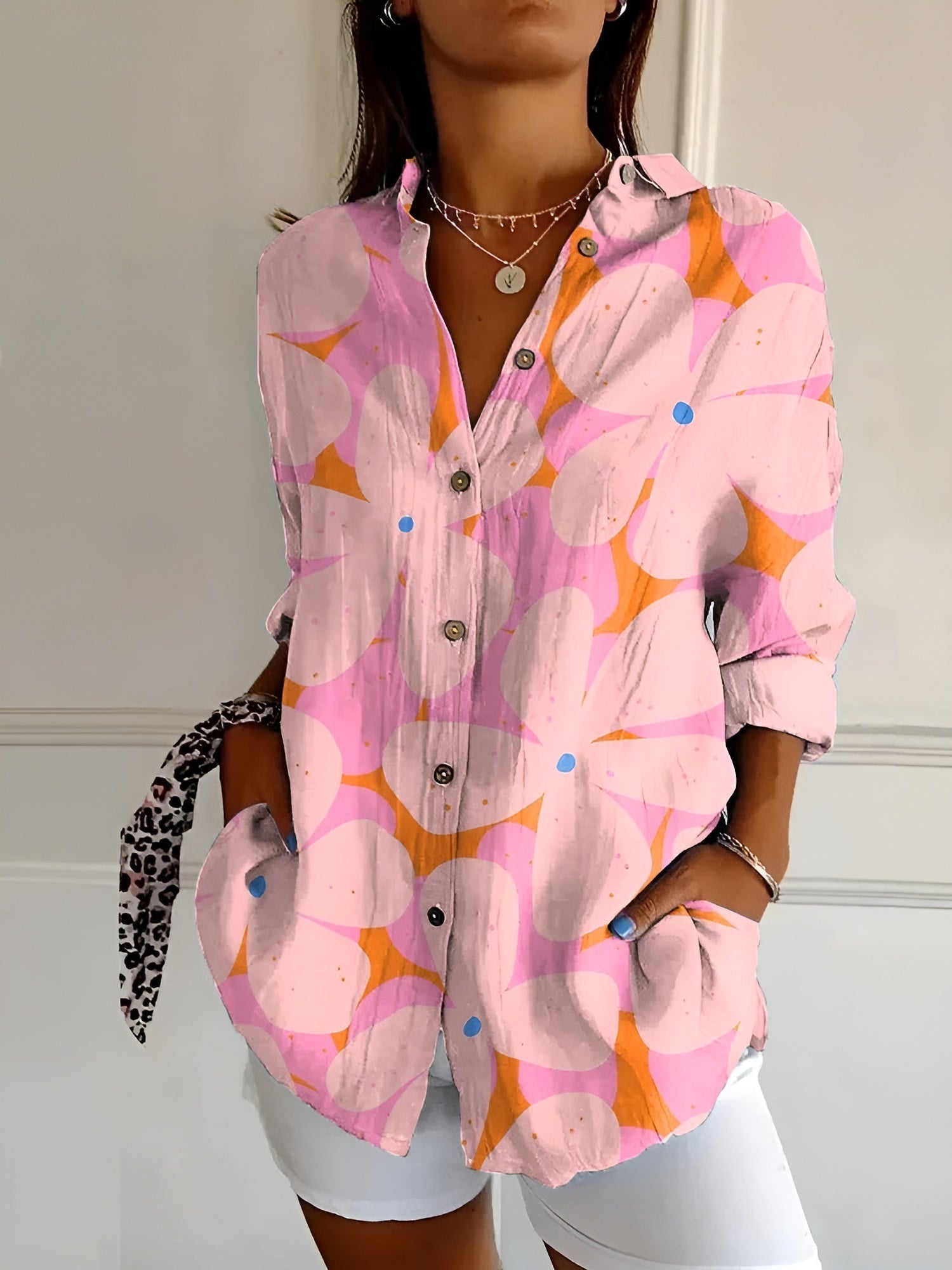 BLUSA FLORAL DE ALGODÓN