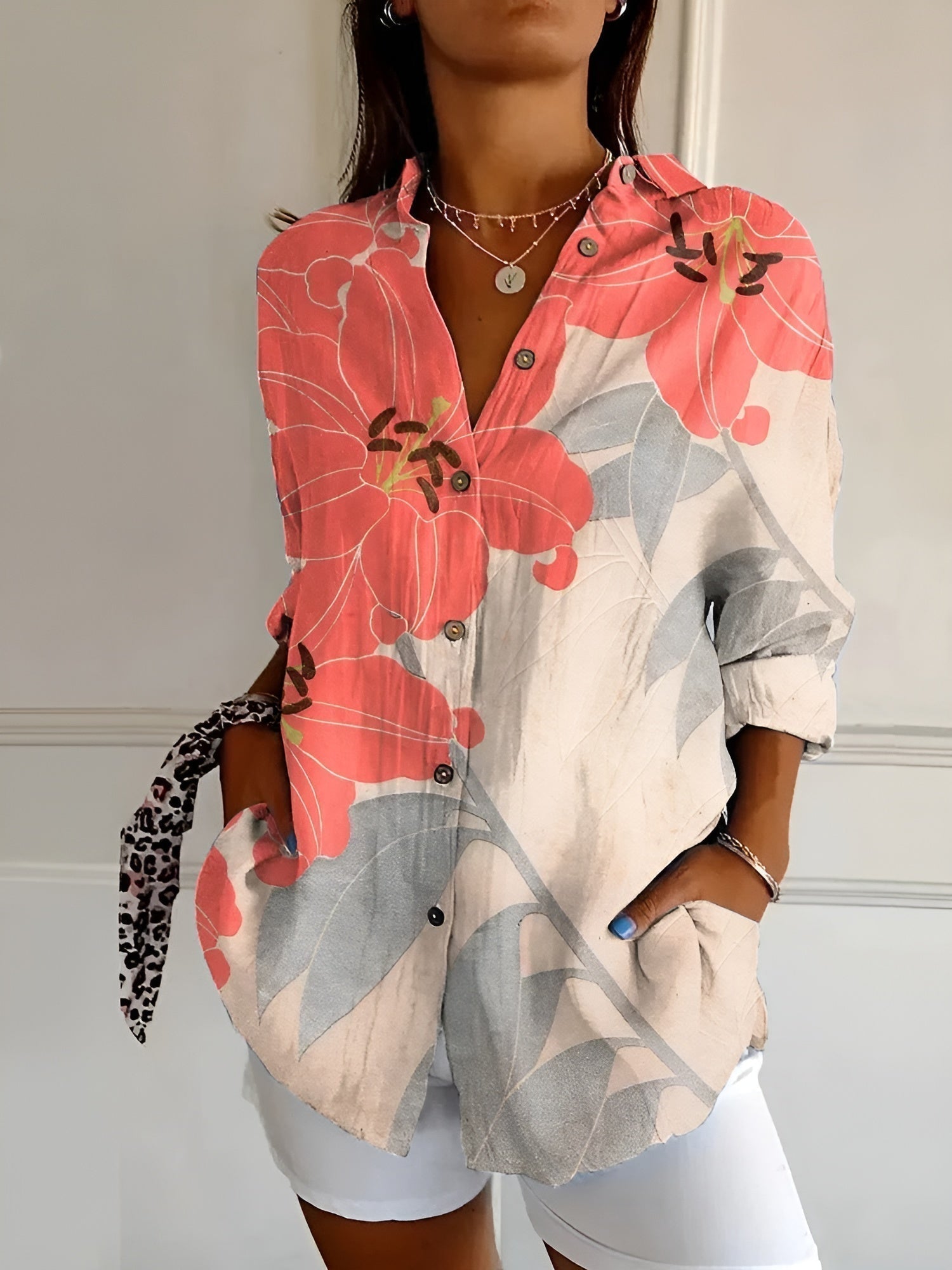 BLUSA FLORAL DE ALGODÓN
