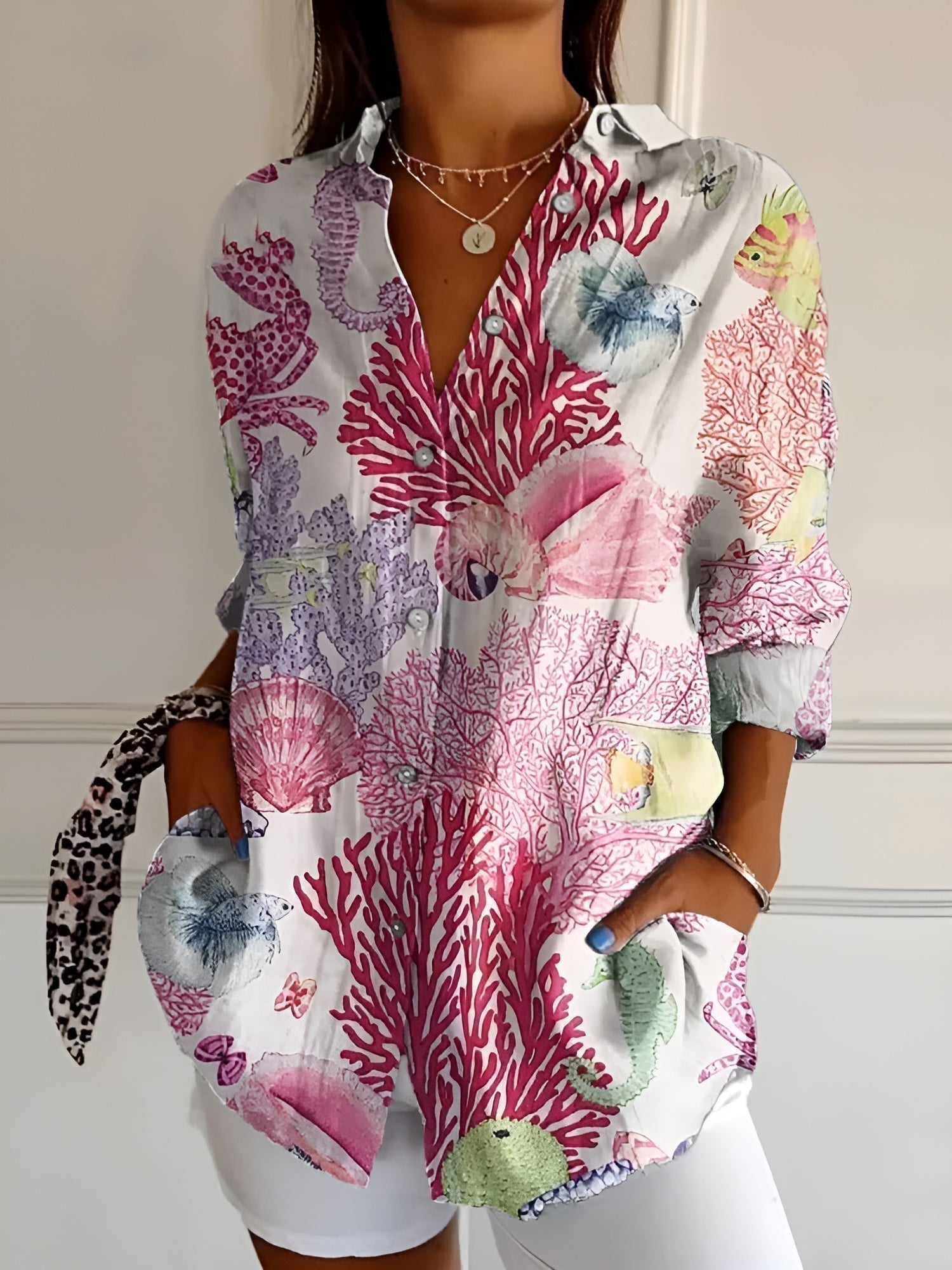 BLUSA FLORAL DE ALGODÓN