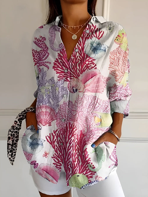 BLUSA FLORAL DE ALGODÓN