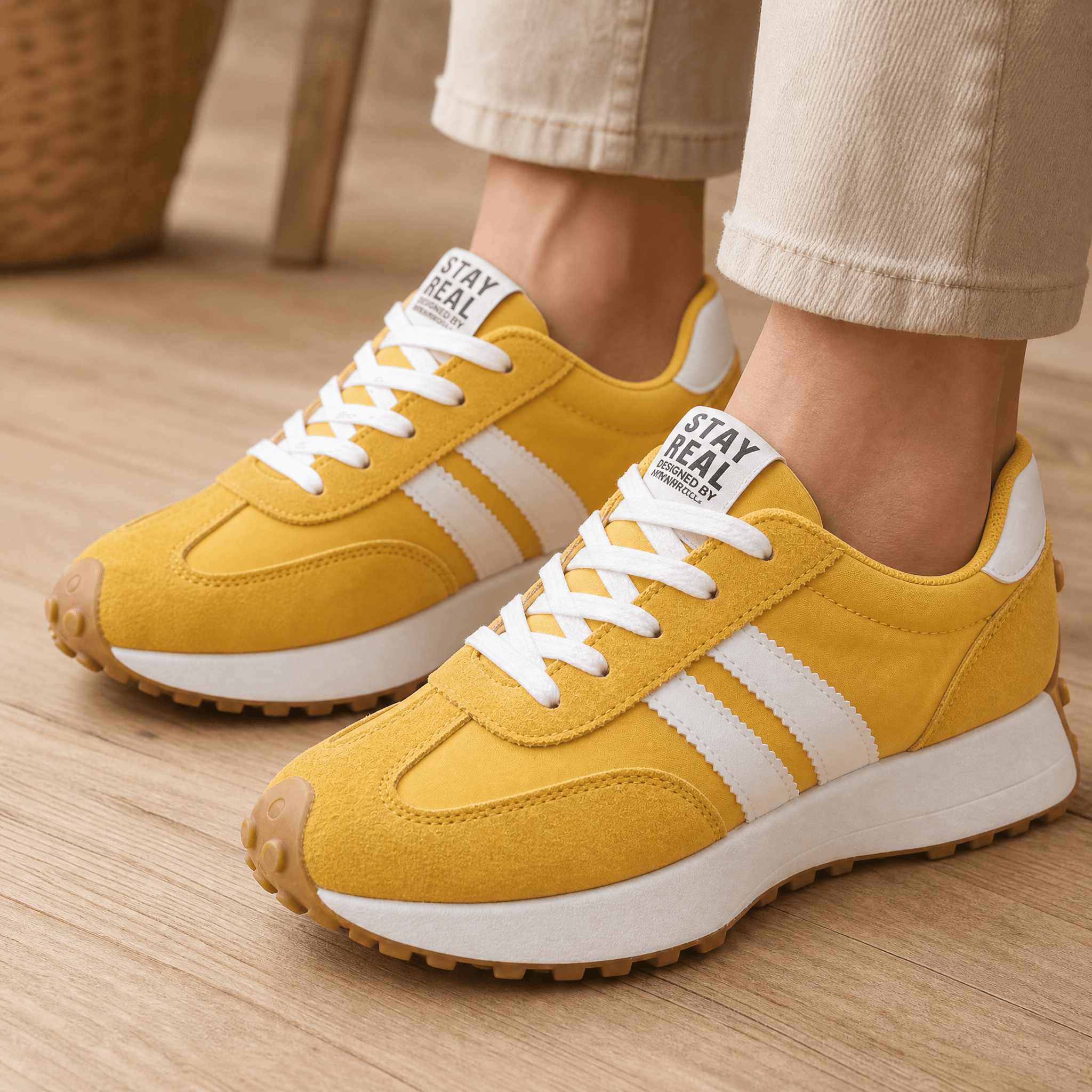 Julia | Zapatilla Retro de Ante Sintético
