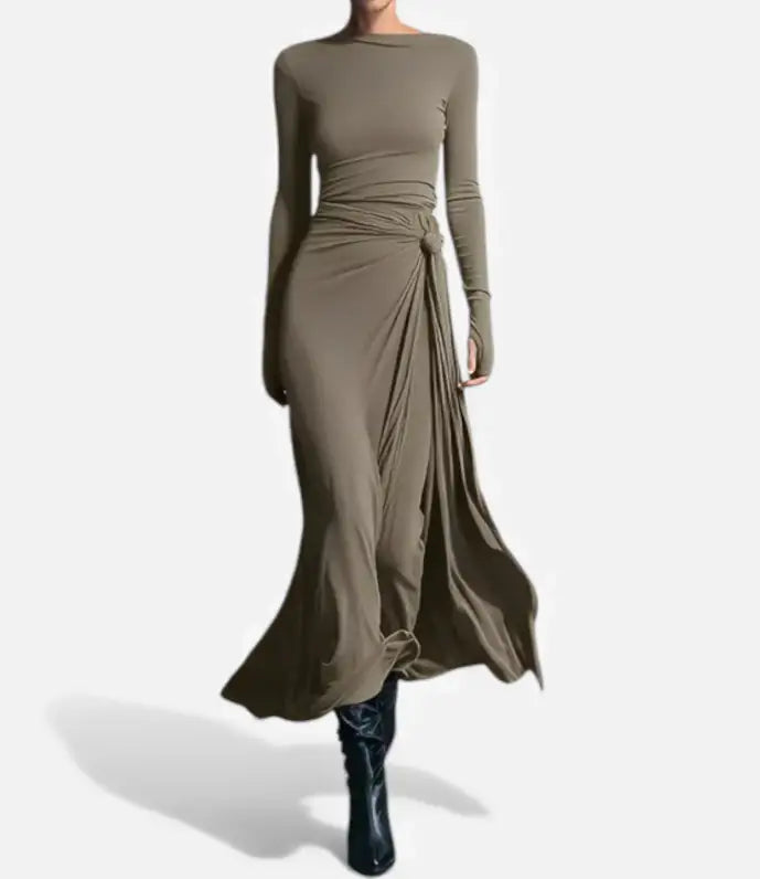Gloria™ | Vestido Largo Drapeado Fluido