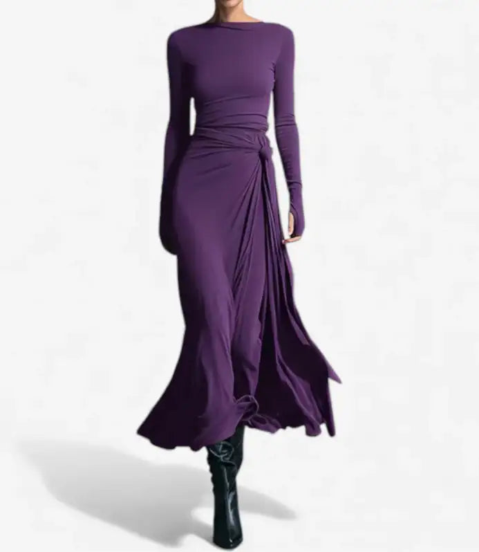 Gloria™ | Vestido Largo Drapeado Fluido